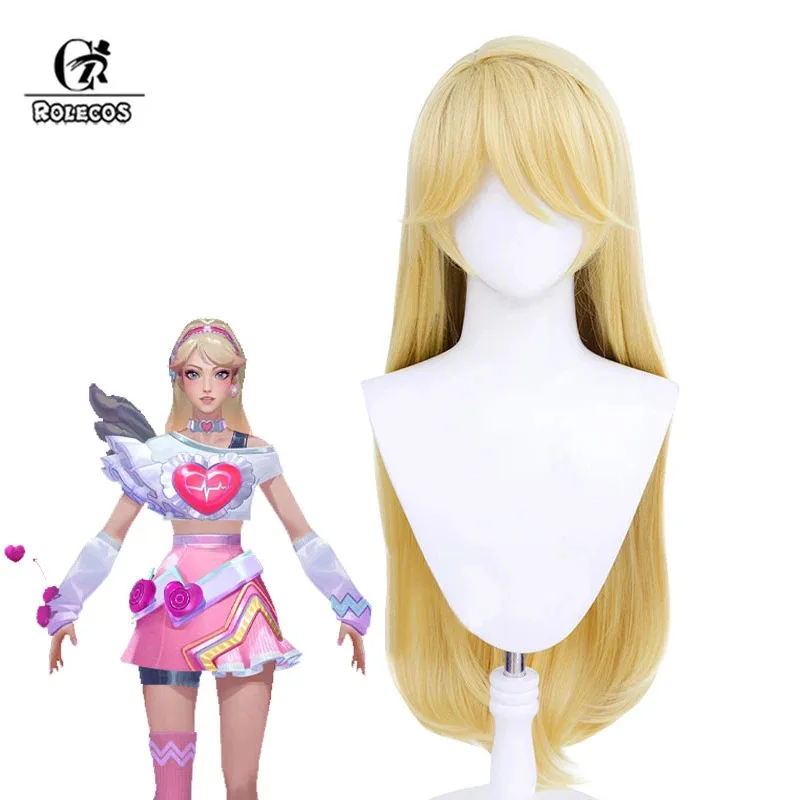 

ROLECOS Game LOL Lovestruck Lux Косплей Парики Lux 85 см Длинные Прямые Блондинки Женщины Парик Для Вечеринки Термостойкие Синтетические Волосы
