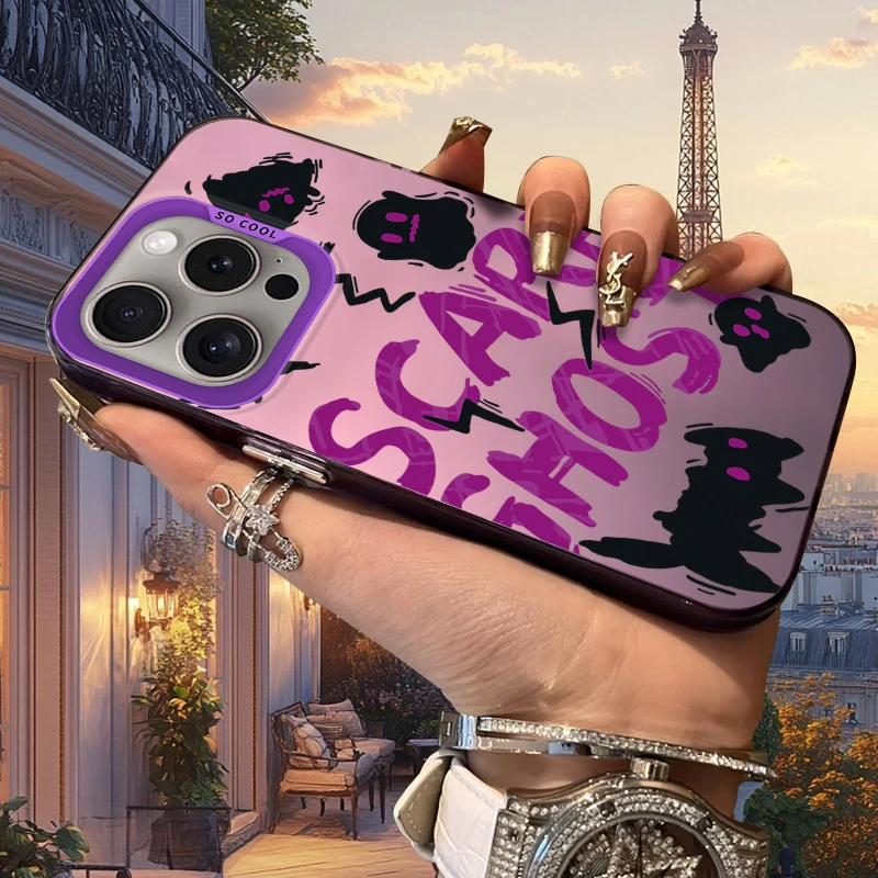 

Матовый чехол Cute Little Devil для iPhone 17 Air 16 E 15 14 Plus 13 12 Mini 11 Pro Max Моющийся акриловый силиконовый чехол с твердым краем