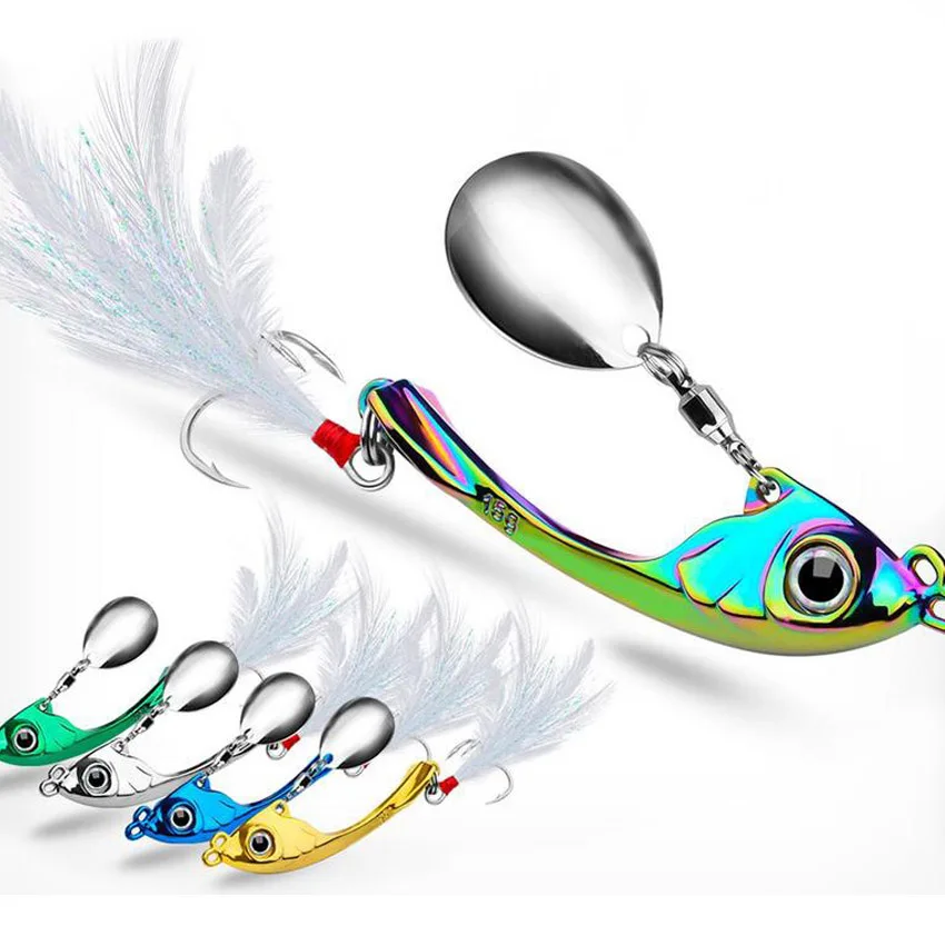 Wędkarstwo Spinners VIB Tremor cekiny pstrąg Spinners Metal Minnow Popper korba przynęty przynęty na pstrąga z hakami do słonej wody