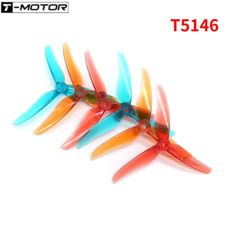 2Pairs T-motor T5146 5146 5 Inch 3-blade Propeller CW CCW POPO System Compatible Polycarbonate Lightweight for FPV Racing Drone