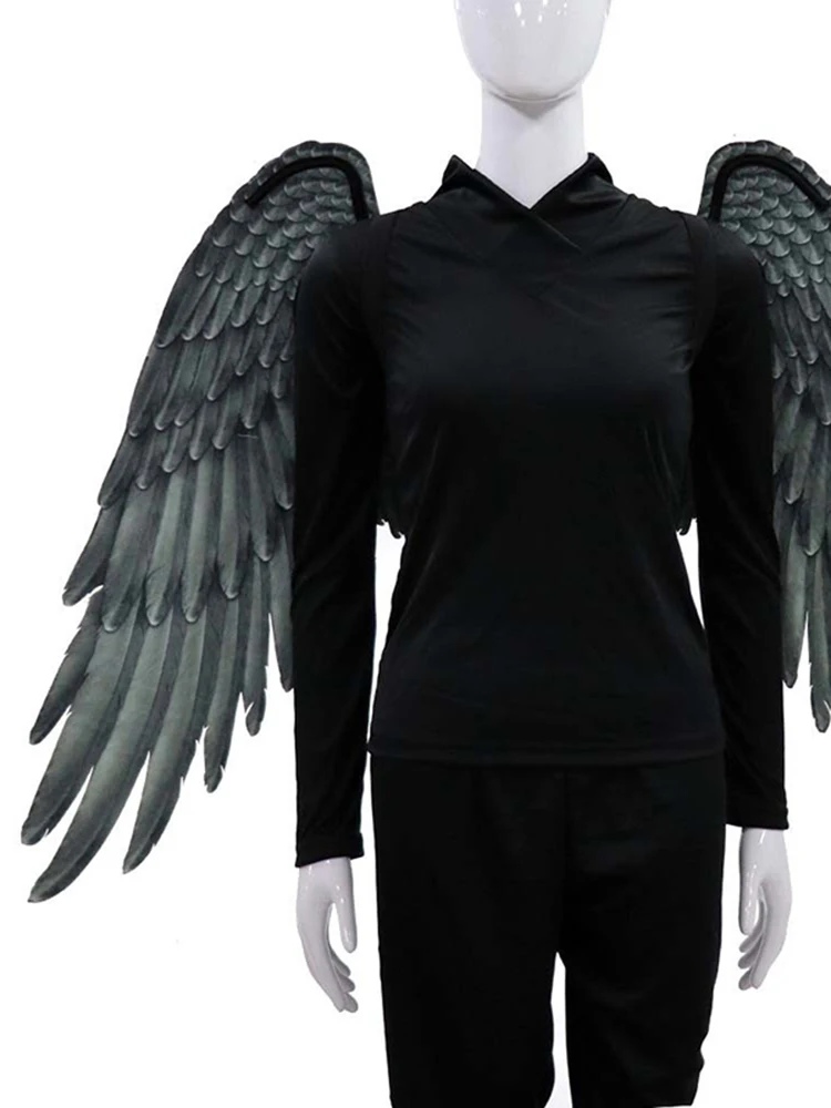 Black Angel Wings White Fairy Wings Fancy Costume Halloween Party Carnival Cosplay Wings Adult Men Ladies