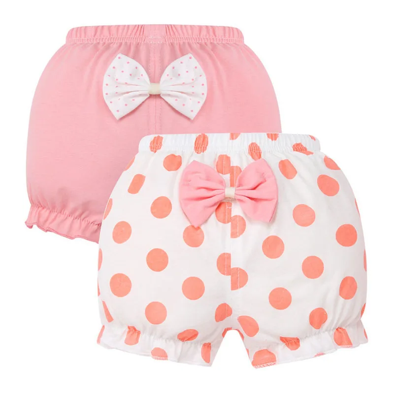 2 Piece/Lot Baby Girl Shorts 100% Cotton Kids Infant Fashion Stripe Bow Panties For 6-24 Months Children High-Quality Underpants