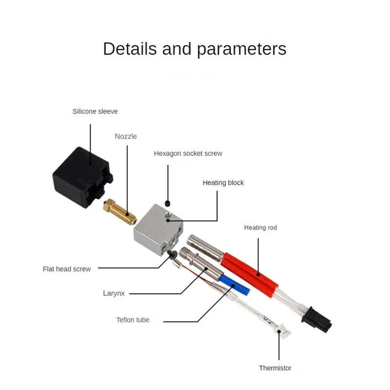 

Чувствительный комплект Hotend, 1 комплект, 24 В, 60 Вт для Anycubic Kobra 2 Kobra 2 Neo Pro Plus Max, печатающая головка 3D-принтера, латунная насадка, простая в использовании