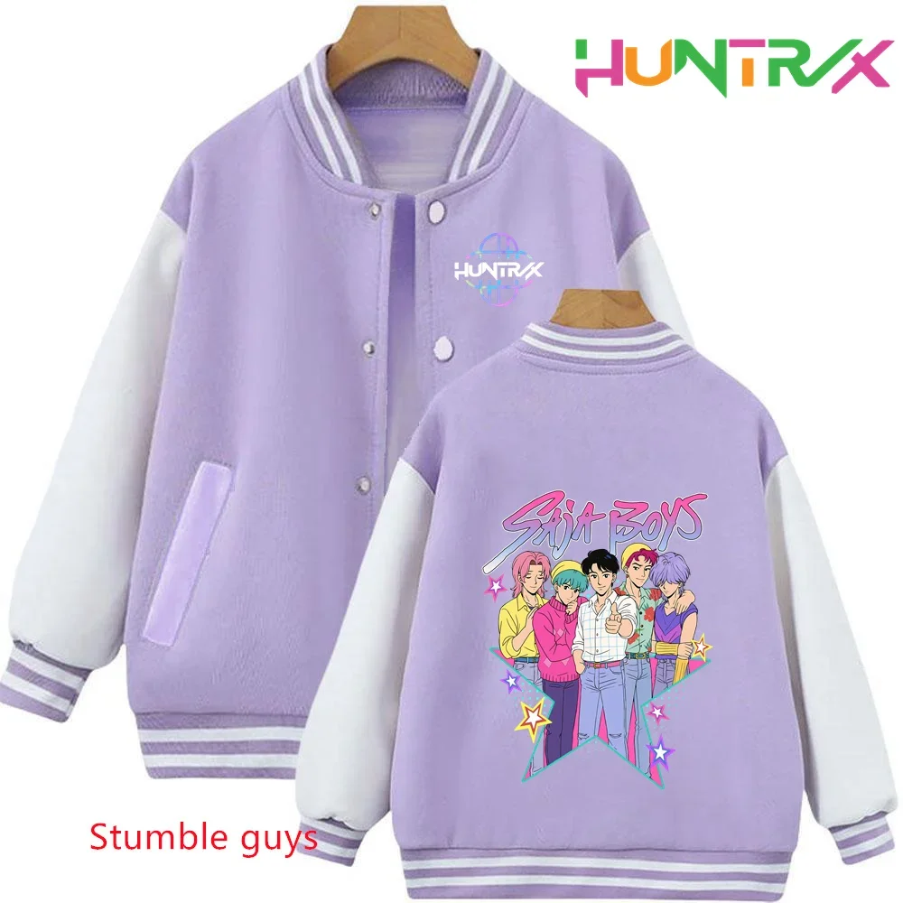 قميص رياضي جديد للأولاد مع طباعة كرتونية Kawaii 3-12 سنة فتاة رداء علوي غير رسمي-K-pop Demon Hunters ملابس البيسبول للأطفال