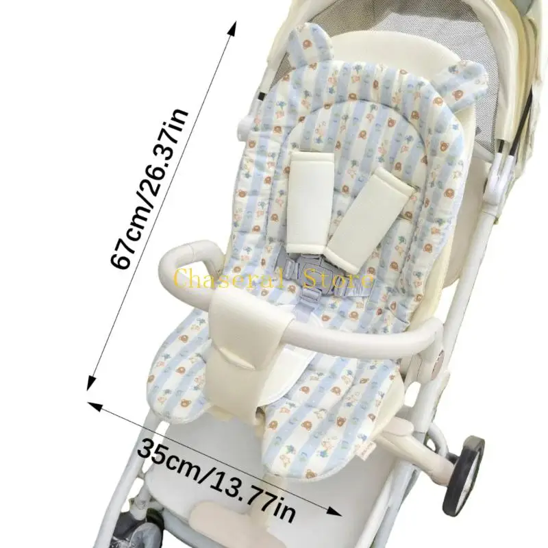 E7CE Four Season Baby Carriage Cushion Nonslip Accent Cotton Insert Machine Washable