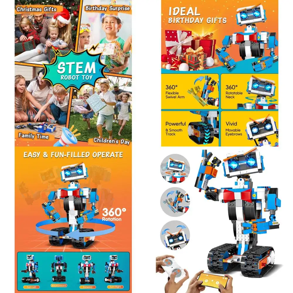 STEM Robot Kits for Kids 8-12: Coding, Building & Remote Control Educational Toys for Boys & Girls