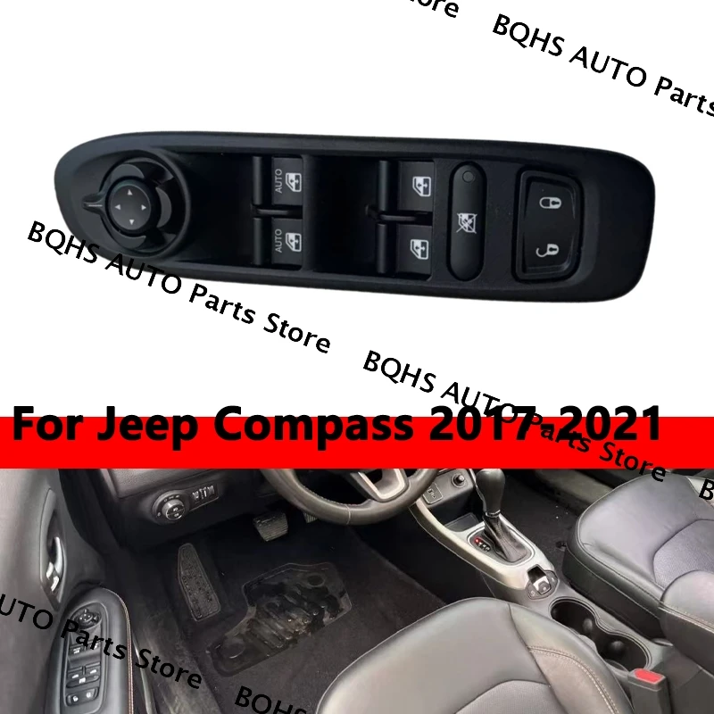Driver Side Switch Control Electric Window Switch 1 Piece Included Black Plastic Material For Jeep Compass 2017 2018 2019-2021