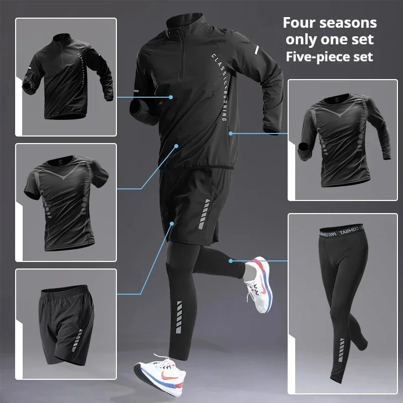 Men\'s Outdoor Ice Silk Quick Dry Fishing Clothes Set Long Sleeve Jacket Top Pants Running Bicycle Fitness Tights Sportswear Sets