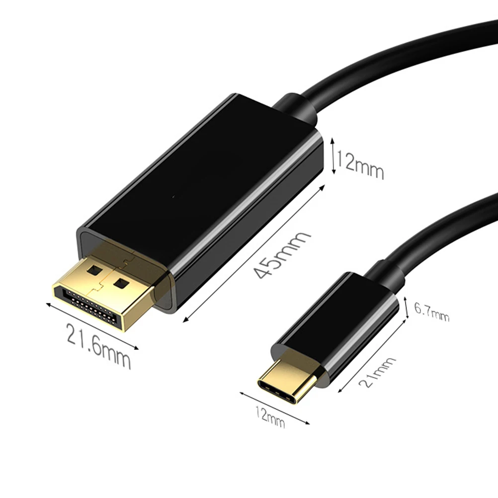 

Type-C To Patch Cord 4K Adapter 1.8M Black Phone Connector For Computer Monitor Projector Stb Connecting Cable Triple