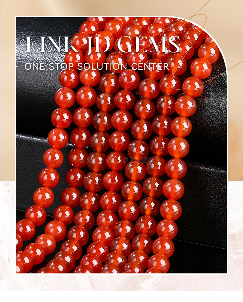 7A Naturstein Rote Achatperle Runde Karneol-Onyx Lose Zwischenperlen für Schmuckherstellung DIY Armbänder Halsketten Zubehör – Detail 2