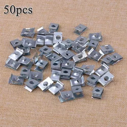 50 Pcs Car U-Clip Speed Nuts Spring Metal Fastener Bumpers Clips U Shape Clips Universal Car Products Interior Accessories
