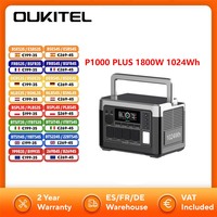 OUKITEL P1000 PLUS Portable Power Station 1800W 1024Wh Solar Generator with LiFePO4 Battery Fast Charging Smart App Control