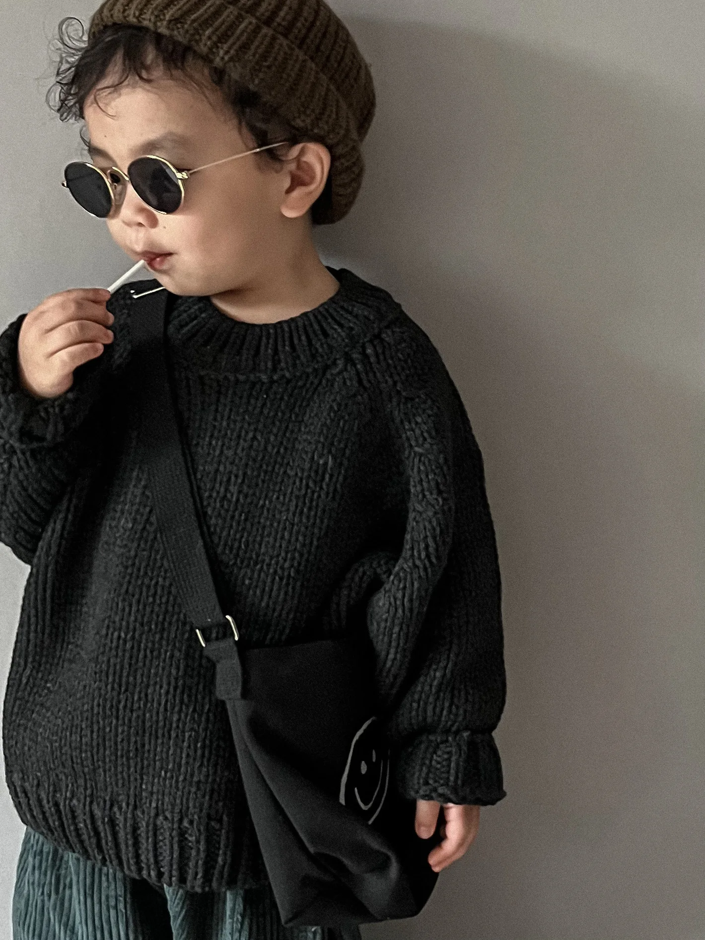 Winter Baby Boys Knitted Sweater Pullovers Kids Cotton Clothes Children\'s Oversized Sweater Toddler Girl Cardigans Knitwear Tops