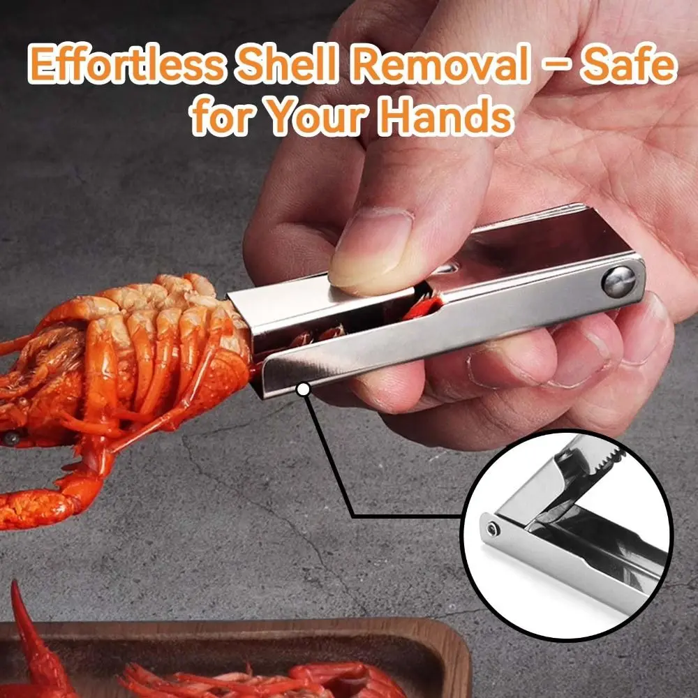 1/2Pcs Easy to Carry and Use Crawfish Lobster Sheller Lightweight Durable Crawfish Sheller Seafood Tool Stainless Steel