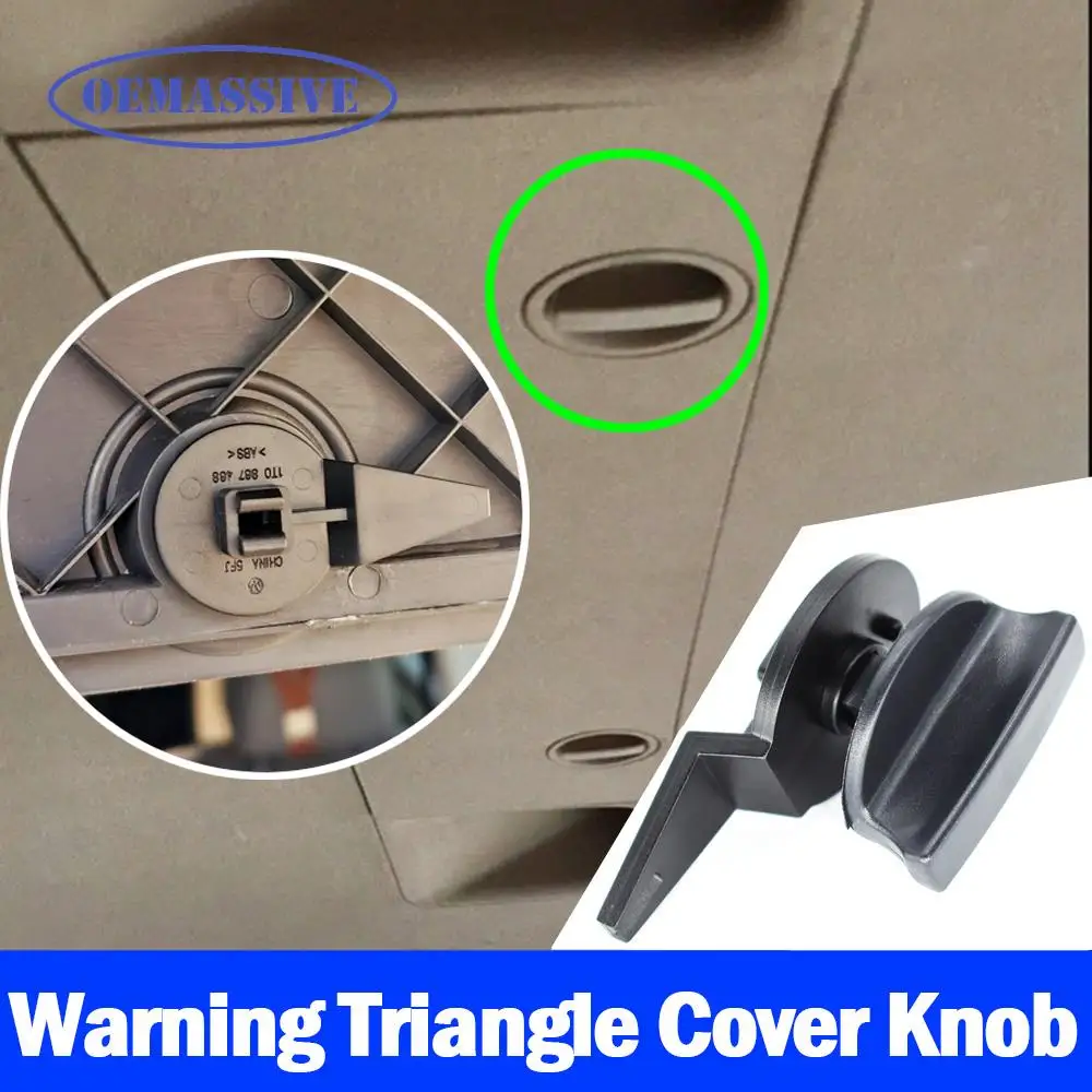 OEMASSIVE Set For Audi A5 / S5 Sportback Q7 4L Tailgate Warning Triangle Compartment Cover Bracket Turn Knob Mounting Lock Clip