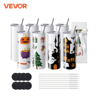 VEVOR 8/12/14/16/24/50PC Straight Sublimation Tumblers Blank Tumbler Bulk Stainless Steel Double Wall Tumbler Cups Heat Transfer