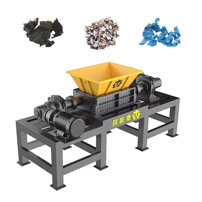 Automatic Double Shaft Plastic Shredder Machine Engine for Manufacturing Plant Waste Treatment High Productivity 1000-20000