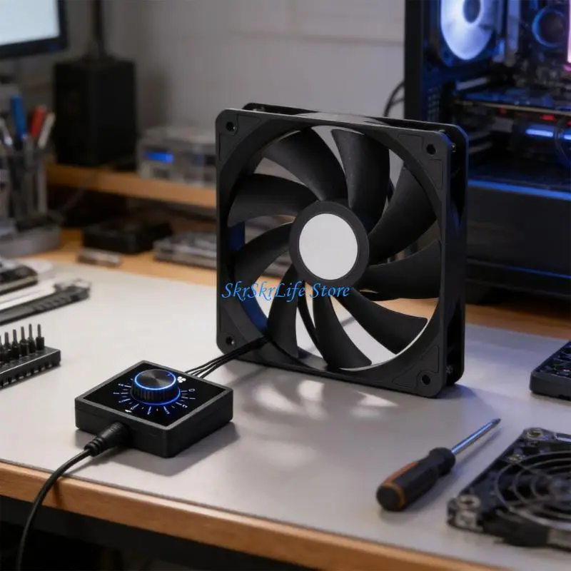 E65E Multipurpose 4Pin Computer Fan Controller Device For Various Cooling Needs