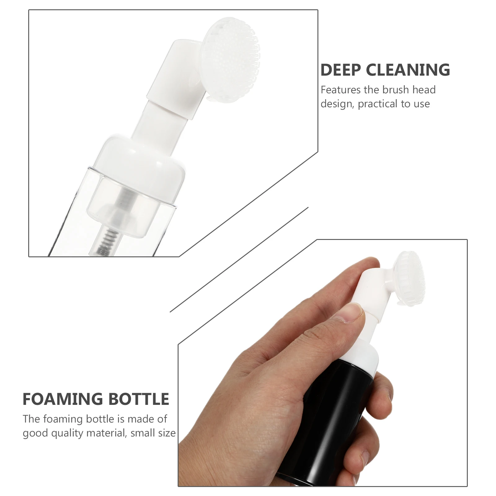 

3pcs Foam Bottle With Brush Brush Head Foaming Sub Bottles Travel Portable Container For Shampoo Soap Shower Gel Facial Cleanser