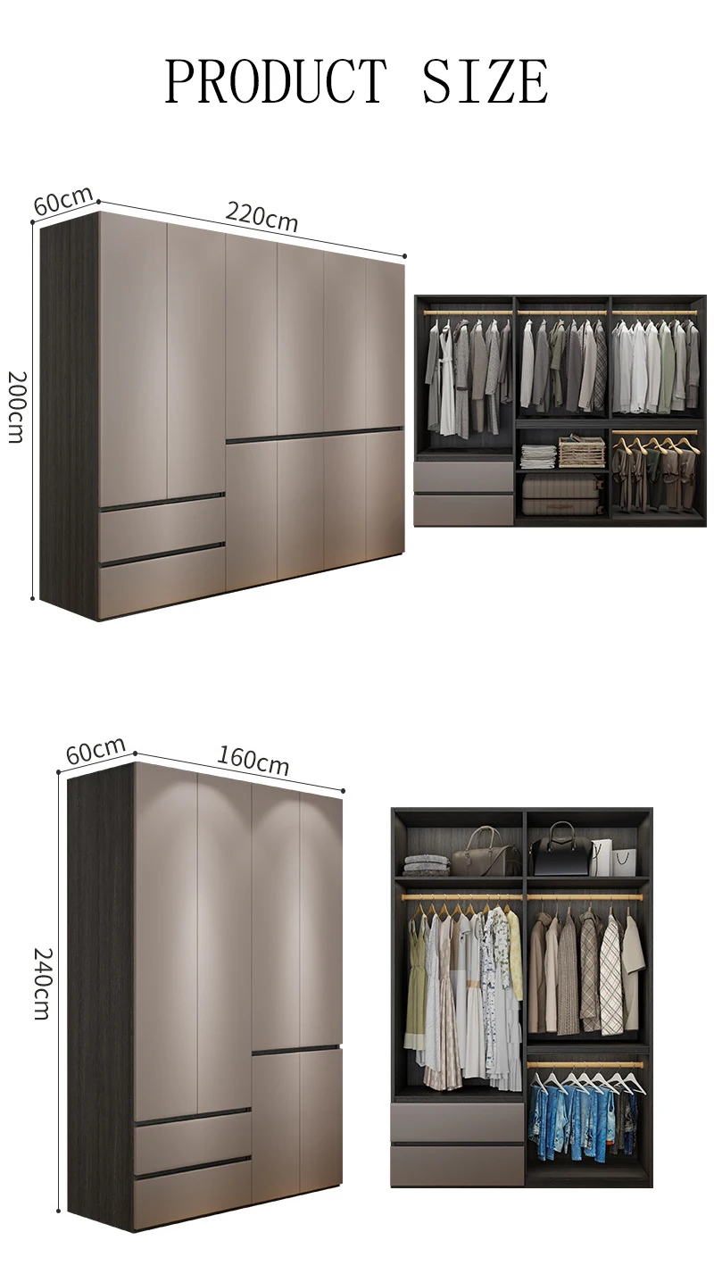 Custom Hotel Wardrobe, Modern Vertical Wall-Mounted Wooden Wardrobe, Home Furniture.