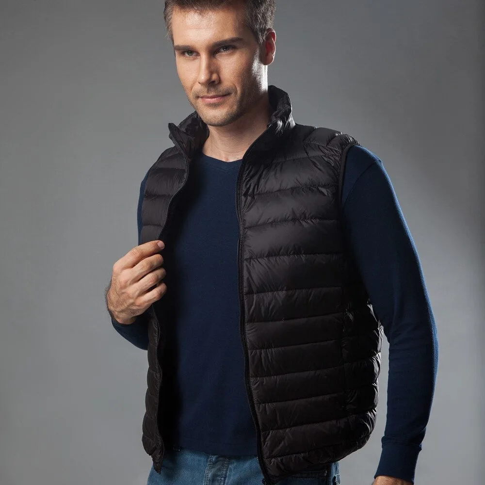 

Men's Cotton Vest Loose Large Size oulder Pad Stand Collar Thin Pure Color Casual Cotton Jaet Thin Outerwear