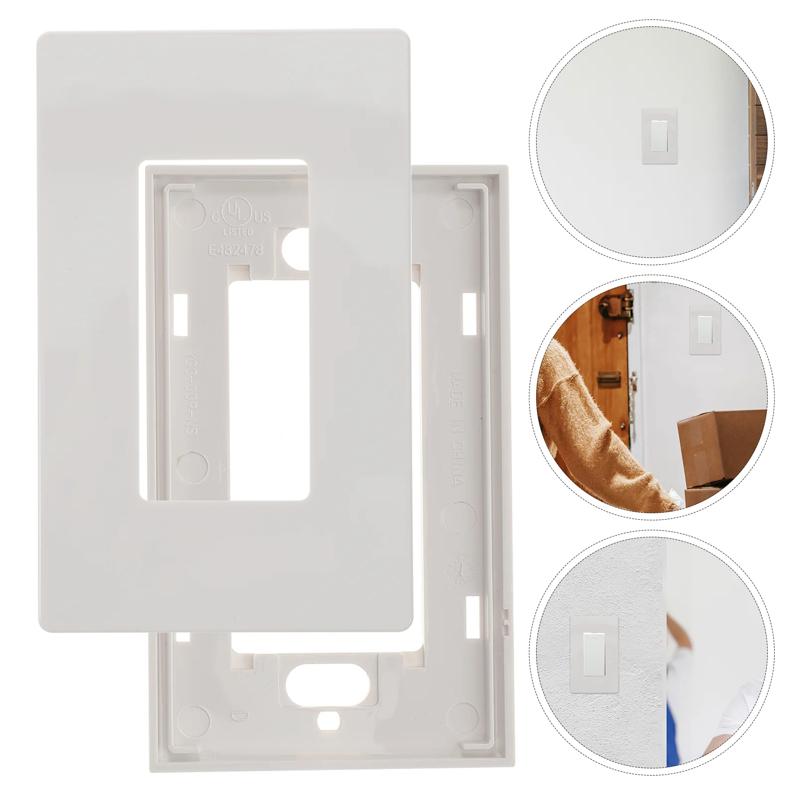 Screwless Wall Plate 1 Gang Socket Panel Outlet Covers Plates for Electrical Outlets