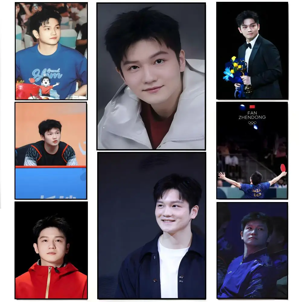 Dynamic Athletic F-Fan Zhendong Table Tennis Champion Vibe Poster HD  Waterproof Wall Sticker Bar Living Room Decor Gift