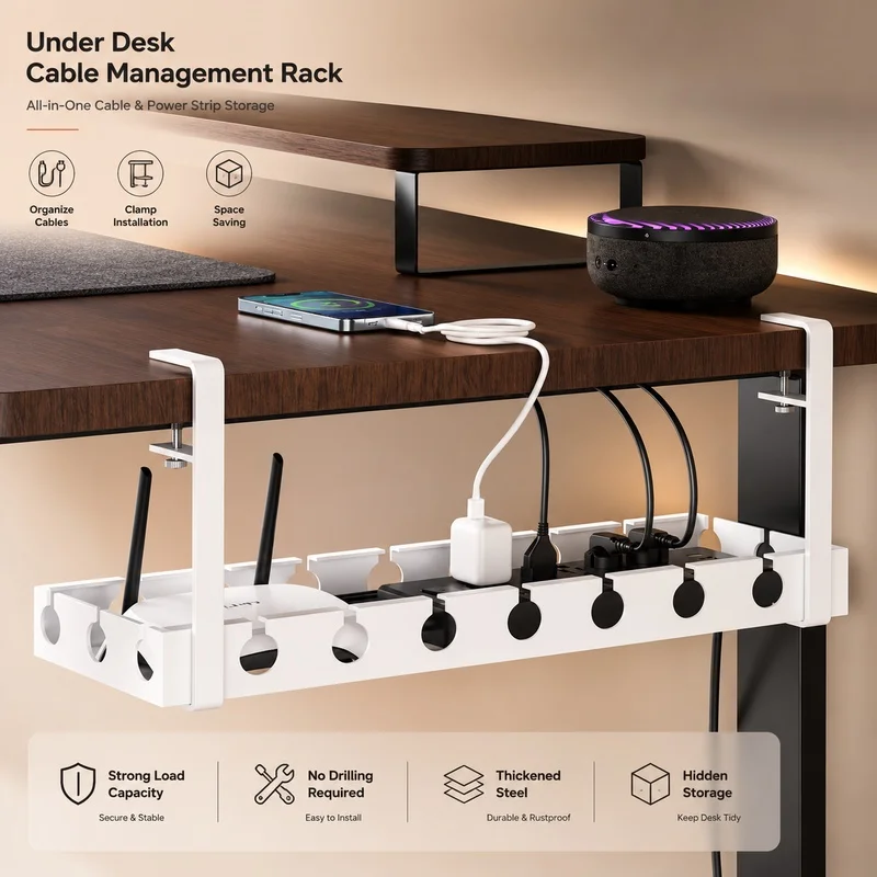 No Drill Under Desk Cable Management Tray, 36