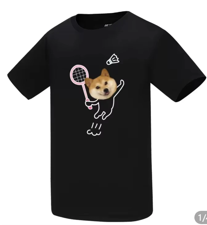 Summer New Shiba Inu Puppy Kitten Badminton Suit Cotton Printed Sports Short Sleeve T-Shirt harajuku oversized t shirt