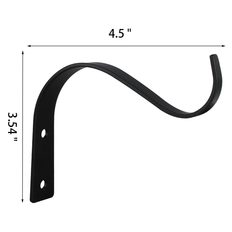 4.5-calowy żelazny kosz na kwiaty wygięty w kształt z metalowy haczyk w kształcie litery S, hakiem domowym, wisząca roślinka wspornikiem