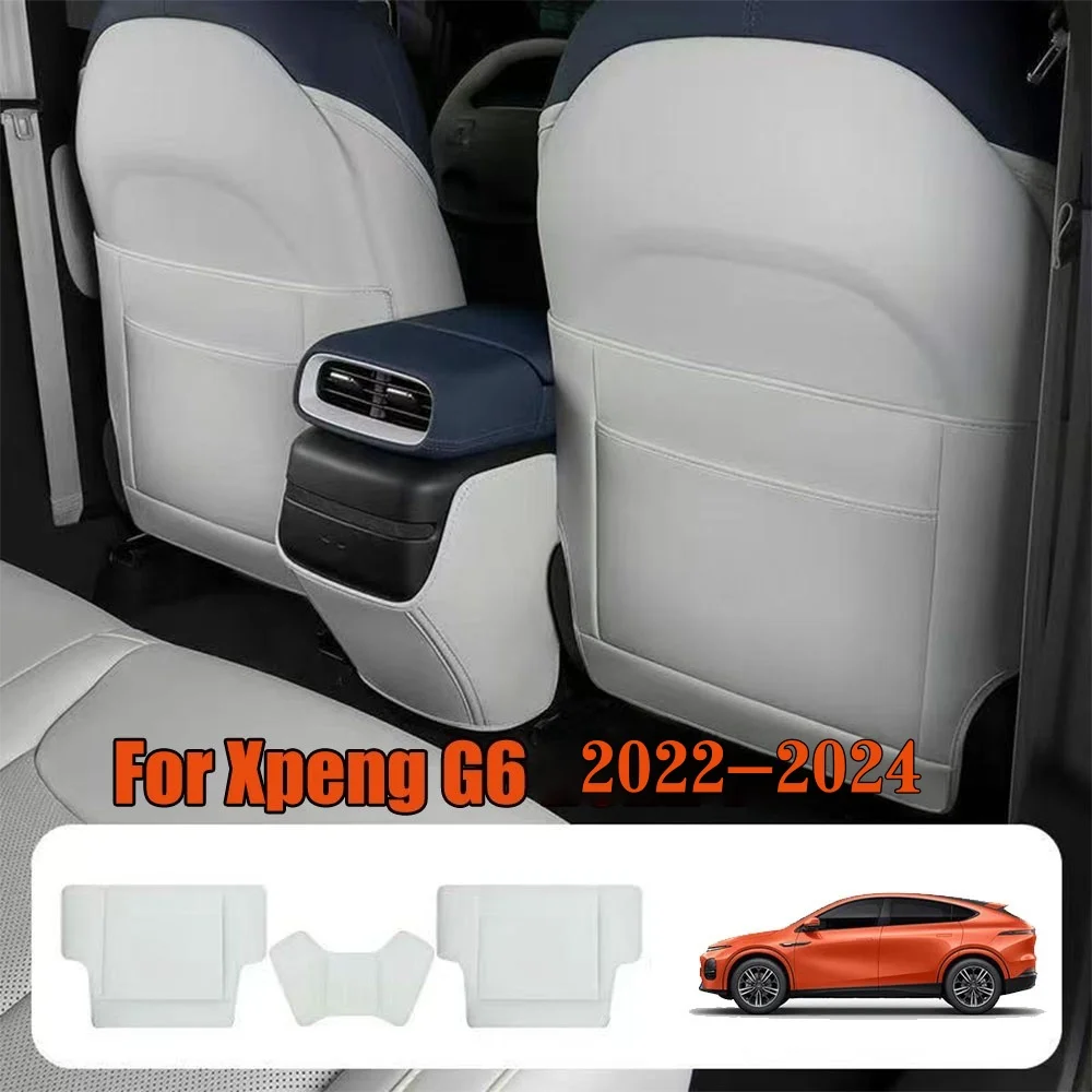 

For Xpeng G6 2024 2023 2022 Seat Back Kick Protector, Backseat Kick Mat Seat Cover Waterproof Armrest Box Anti Kick