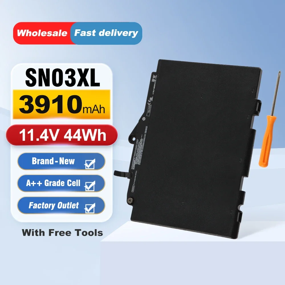 ETESBAY SN03XL 11.4V 44Wh 3860mAh Laptop Battery Compatible with HP EliteBook 820/725 G3 G4 828 G4 Serie HSTNN-UB6T ST03XL