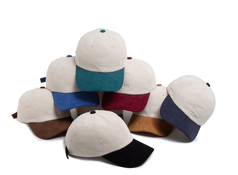 Winter Cord Weibliche Baseball Caps Herbst Casual frauen Hut Fashion Outdoor Sport Männer Kappe Zwei Farbe Passenden Hip Hop hüte – Detail 1