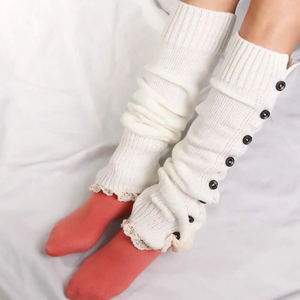 

Japanese Winter Knitted Lolita Autumn Wool Ball Leg Warmers Foot Cover Knee Cover Leg Warm Socks