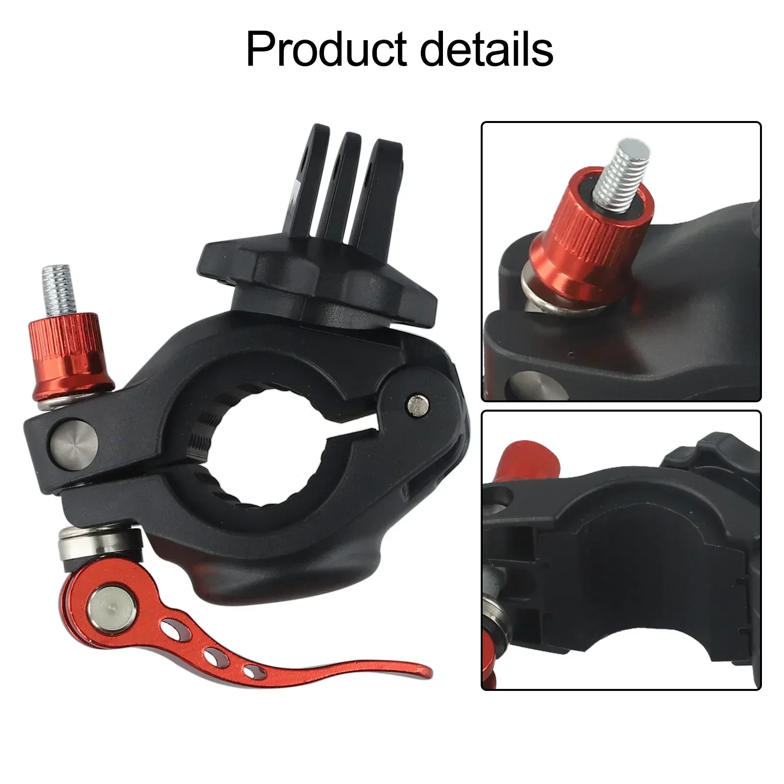 Sunnylife Action4/GoPro12 Bicycle Clamp Degree Rotating Multi Diameter AirTag Bracket Sports Camera Adjustable Clip