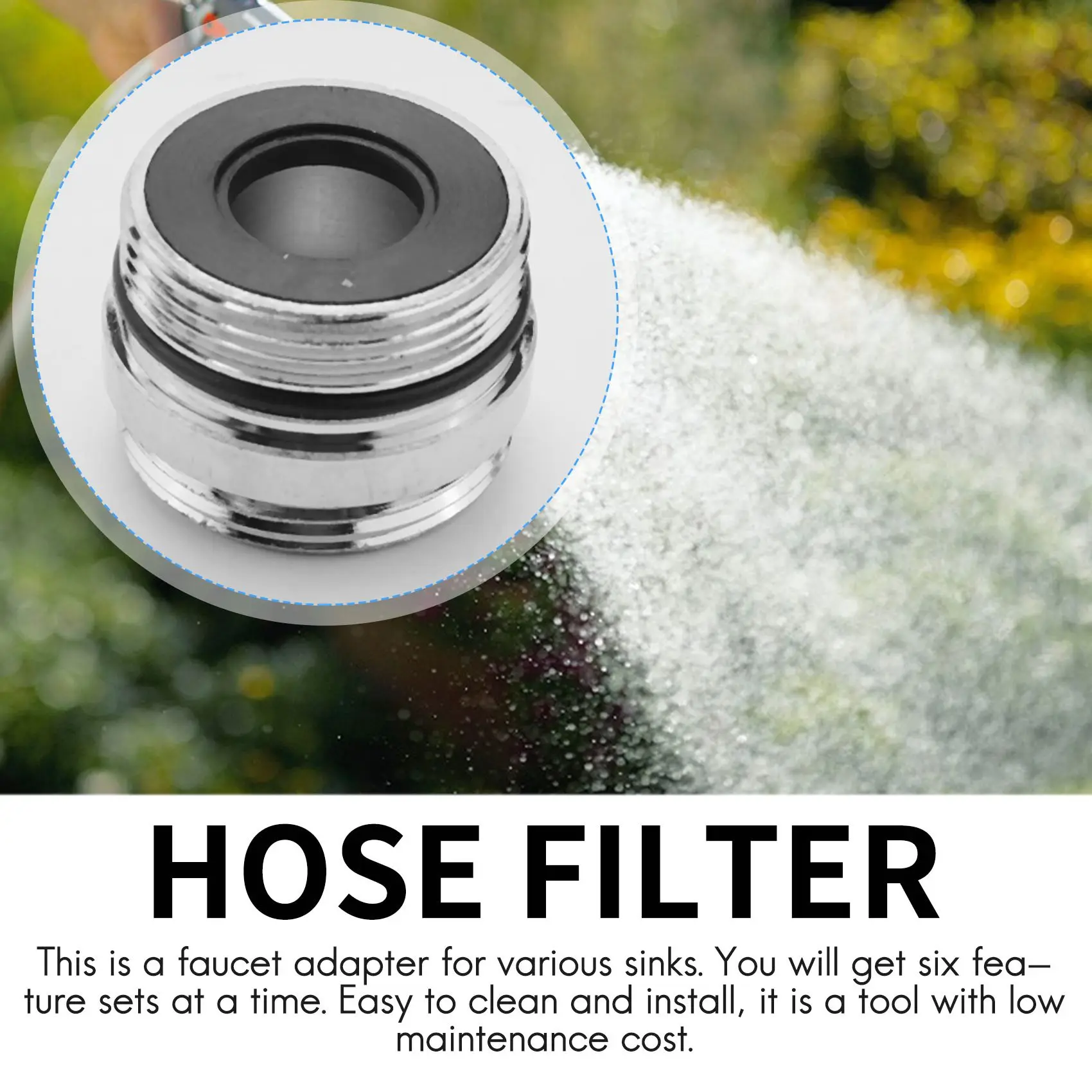 *A14E Faucet Adapter Kit-Male Faucet Diverter Adapter for Sink - Garden Hose Connector- Water Filter- Kitchen Faucet Adapter