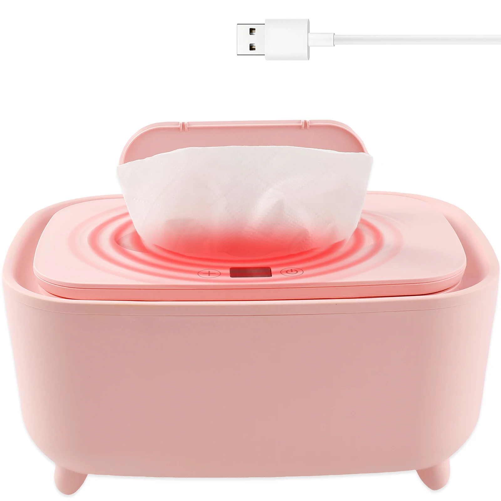 Baby Wipe Warmer with LED Real-time Display Quiet Baby Wipe Warmer Dispenser Non-Slip Wet Wipes Heater Large Capacity Diaper