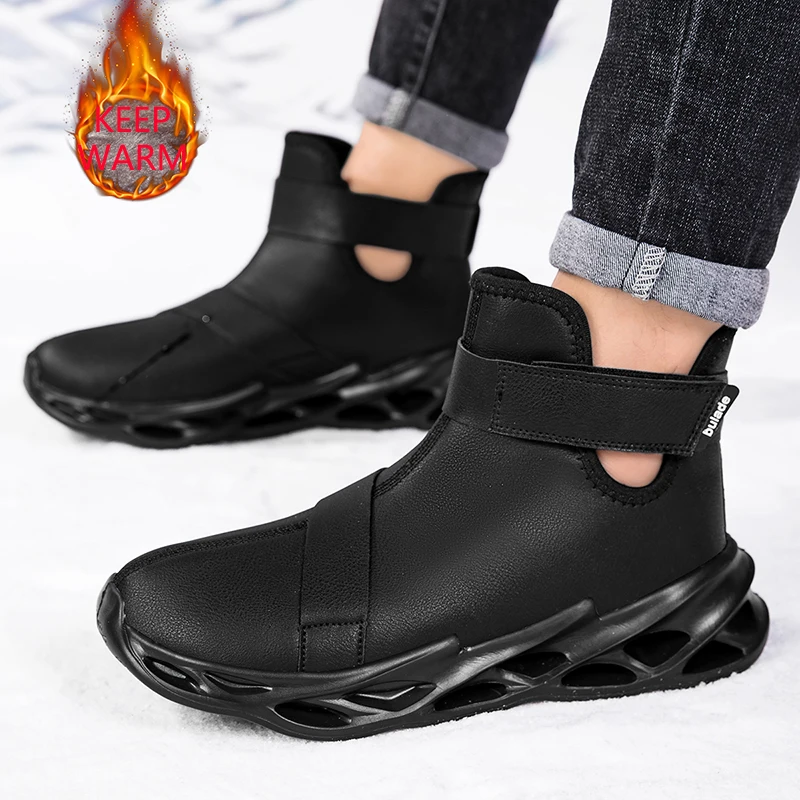 

Winter Waterproof Men's Snow Boots, Thickened & Cotton-Lined, Versatile Trendy Style, Outdoor Wear with Street Vibe