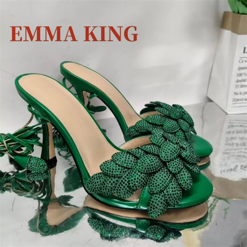 أسود كريستال المفتوحة تو صندل كعب عالٍ حجر الراين ديكور خنجر الدانتيل متابعة الصنادل ملهى ليلي مرحلة الصيف الاتجاه الأحذية النسائية #6