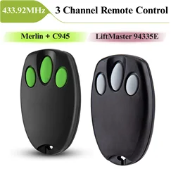 Trasmettitore manuale 433 MHz per LIFTMASTER Chamberlain Motorlift Merlin+ C945 94335E 9747E 1A5478 telecomando porta garage