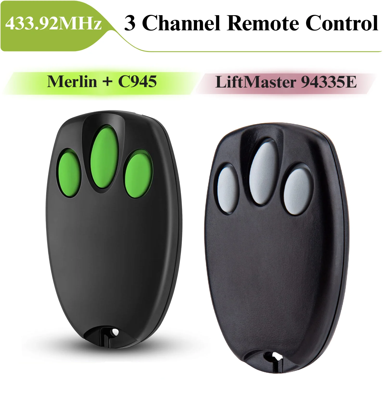 Hand Transmitter 433MHz for LIFTMASTER Motorlift Merlin+ C945 94335E 9747E 1A5478 Garage Door Remote Control