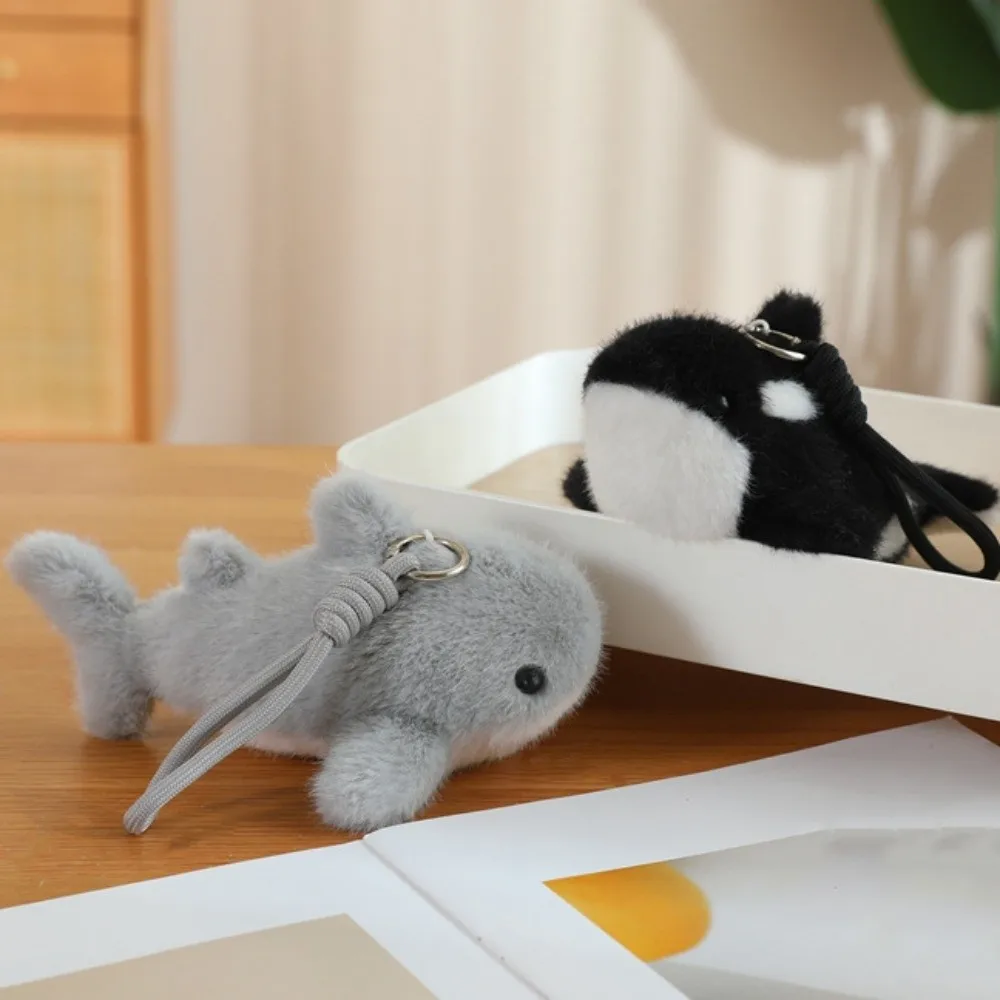 Ocean Animal Dolphin Plush Doll Keychain Backpack Charms Bag Pendant Stuffed Animal Keychain Funny Fluffy Plush Doll Key Rings