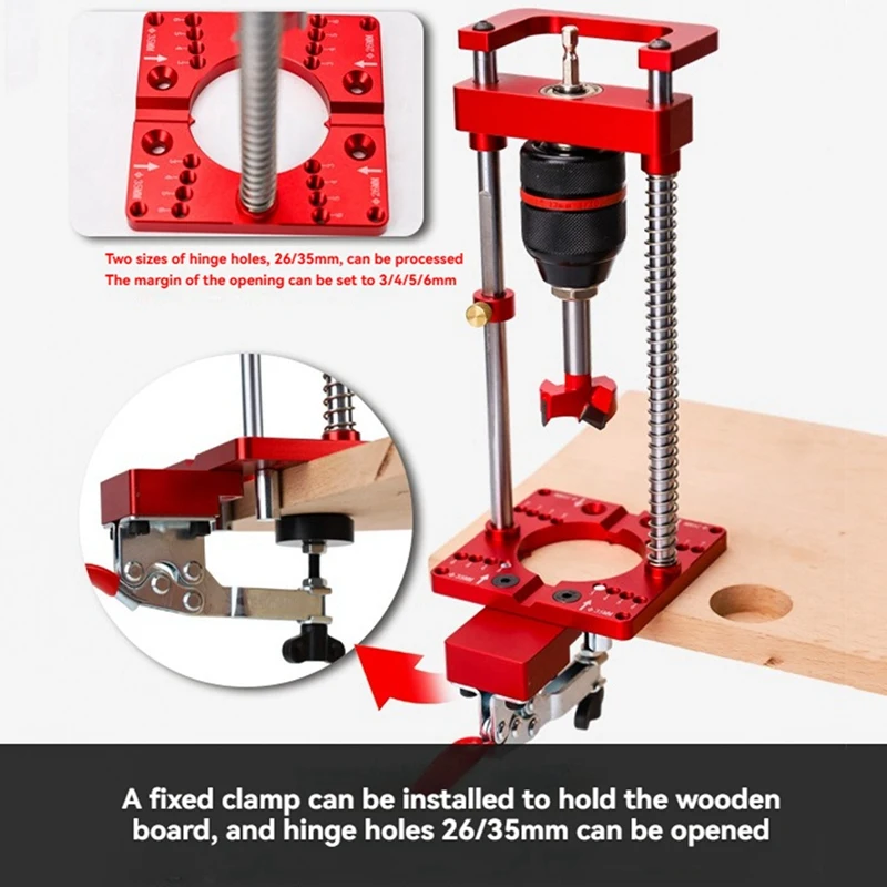 

Hand Electric Drill Holder Handheld Bench Drill Fixing Bracket 35mm Hinge Hole Locator for Hand Drill Fixing Bracket [33A HPro]