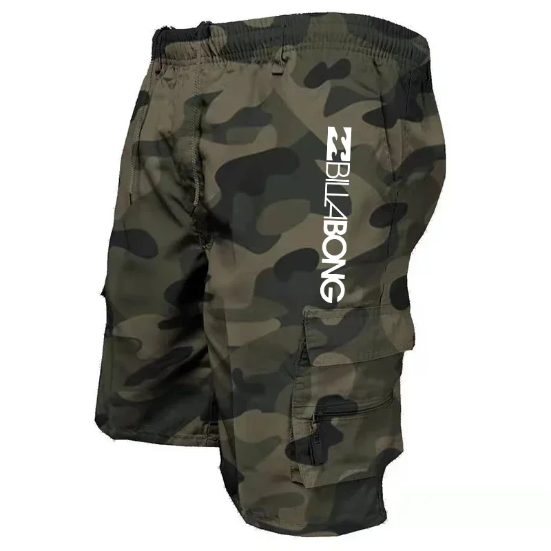 Summer 2025 new shorts, men's casual shorts, fashionable multi-pocket running shorts, loose sports basketball coach shorts