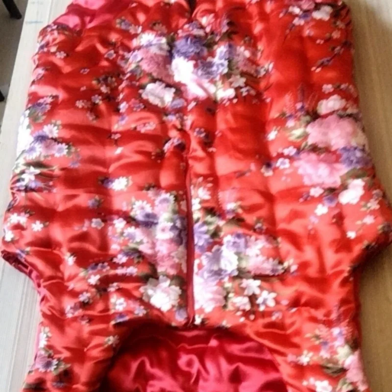 Handmade Men Sexy Floral Silky Touch Open-Crotch Jumpsuit Women Filled Cotton Puffy Warm ABDL Belly Tank Top Briefs Bodysuit