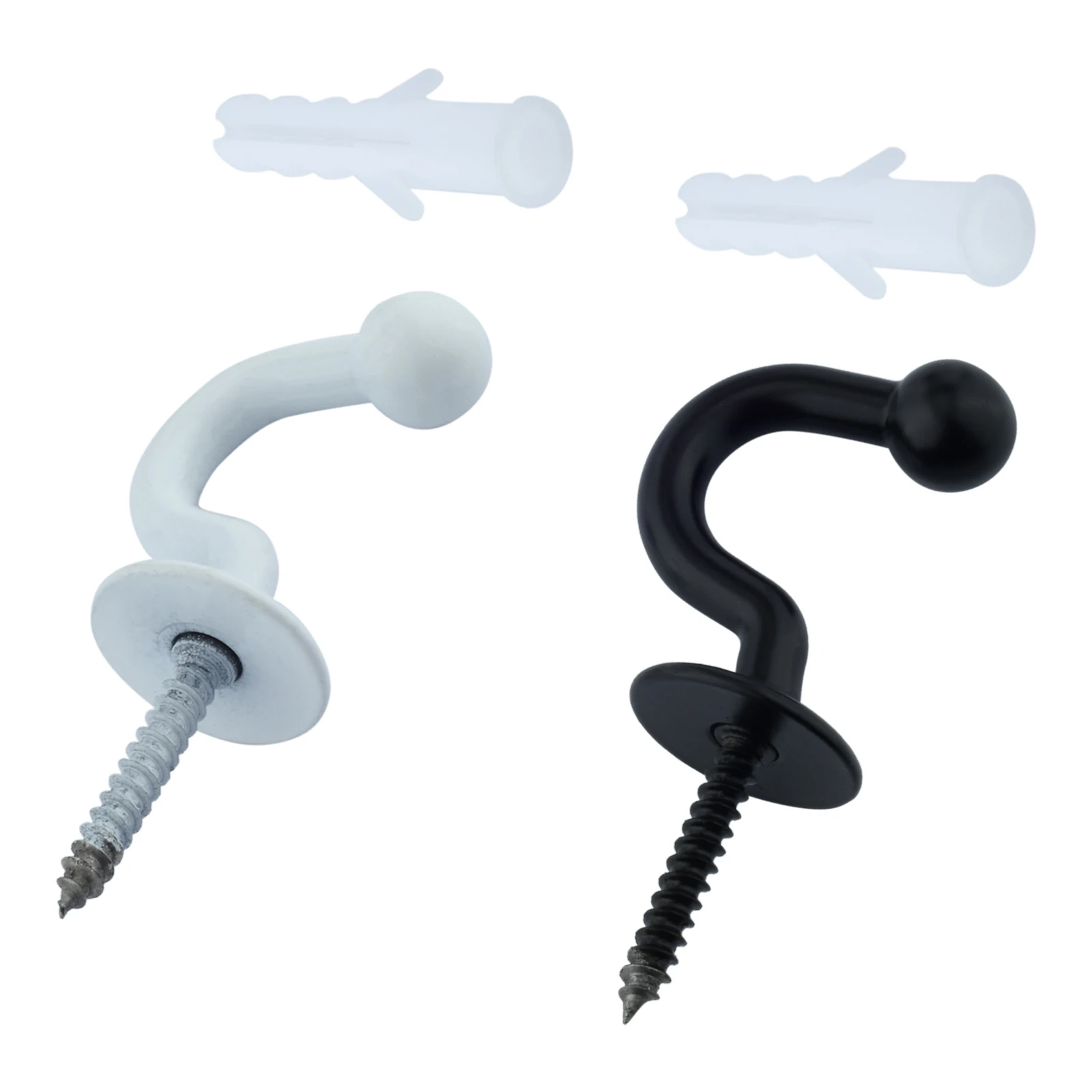 Black/White Wall Hook with Screws for Hanging Towel Clothes Hat Bag Keys Vintage Bathroom Organizer Kitchen Hanger Hooks 61*27mm