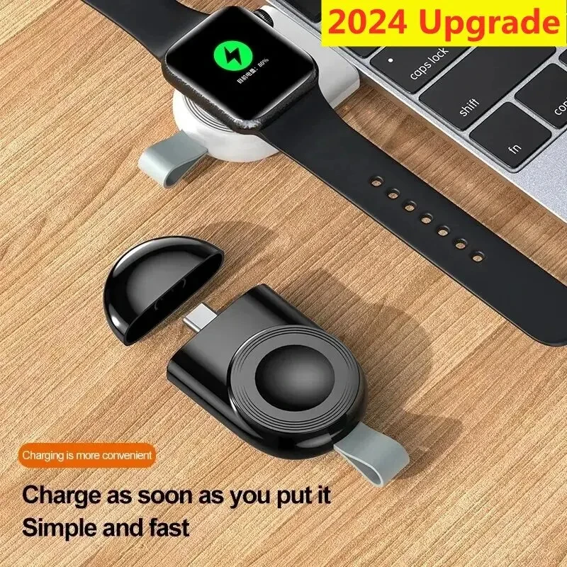 Suitable For Apple Watch Series Charger Wireless Portable Usb Or Typec Magnetic Induction Charging 1/2345/6 Generation Key Chain