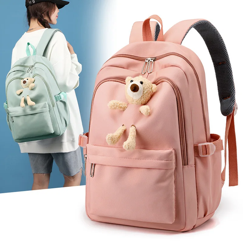 

Large Capacity Students Backpack Casual Waterproof Nylon Double Shoulder Bag Fashion College Bag Girls School Bags Teens Pockets