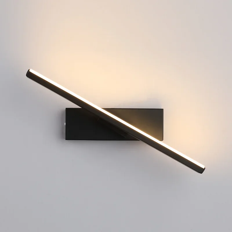 

LED Wall Lamp Nordic Modern Minimalist Bedroom Bedside Sconce Creative Staircase Lamp Living Room Rotating Black Wall Lamp