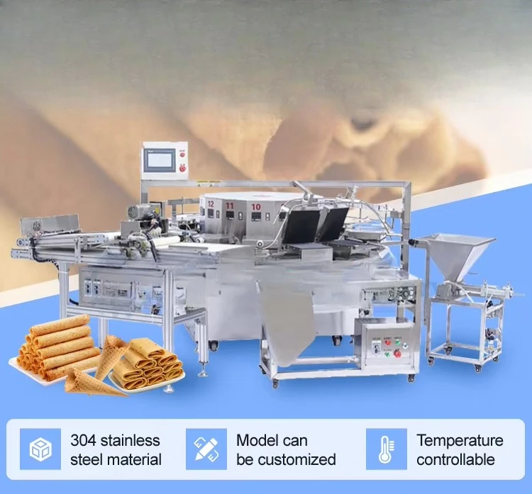 Electric Rotary Type Multifunction Egg Roll Baking Forming Maker Crispy Wafer Biscuit Ice Cream Cone Making Machine for Sale